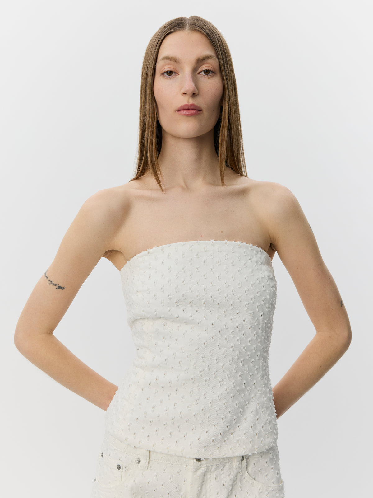 Sofie Schnoor WOMEN AVASW KORSET DENIM TOP Top 0101 Off white