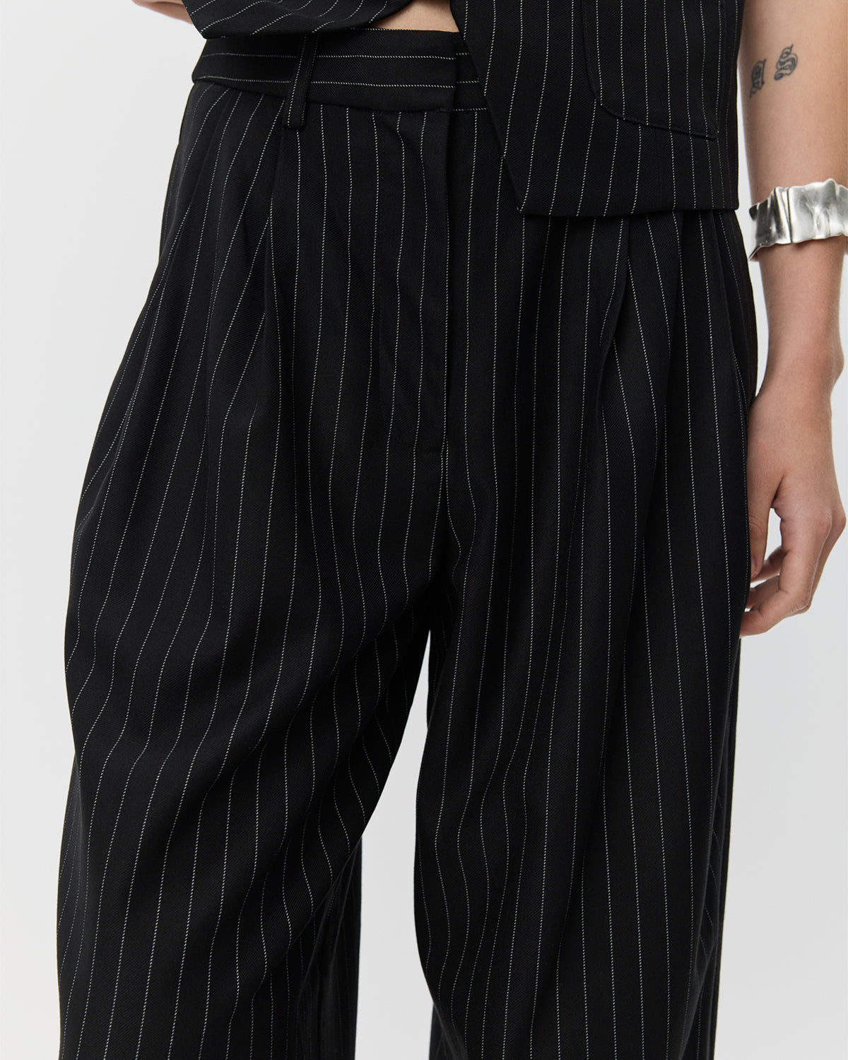 Sofie Schnoor WOMEN CARLOTTASW BUKSER Buks 0139 White Black striped