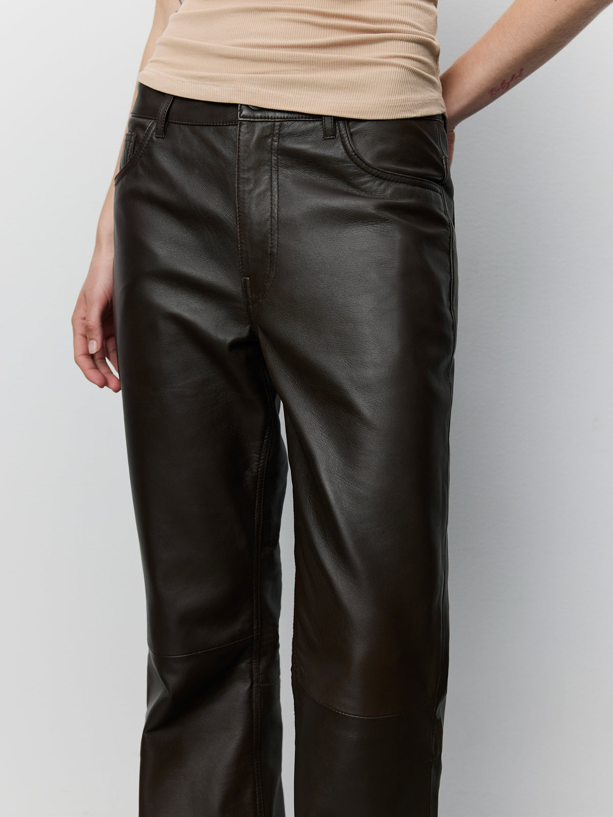 Sofie Schnoor WOMEN GATTISW LÆDERBUKSER Buks 7025 Dark brown