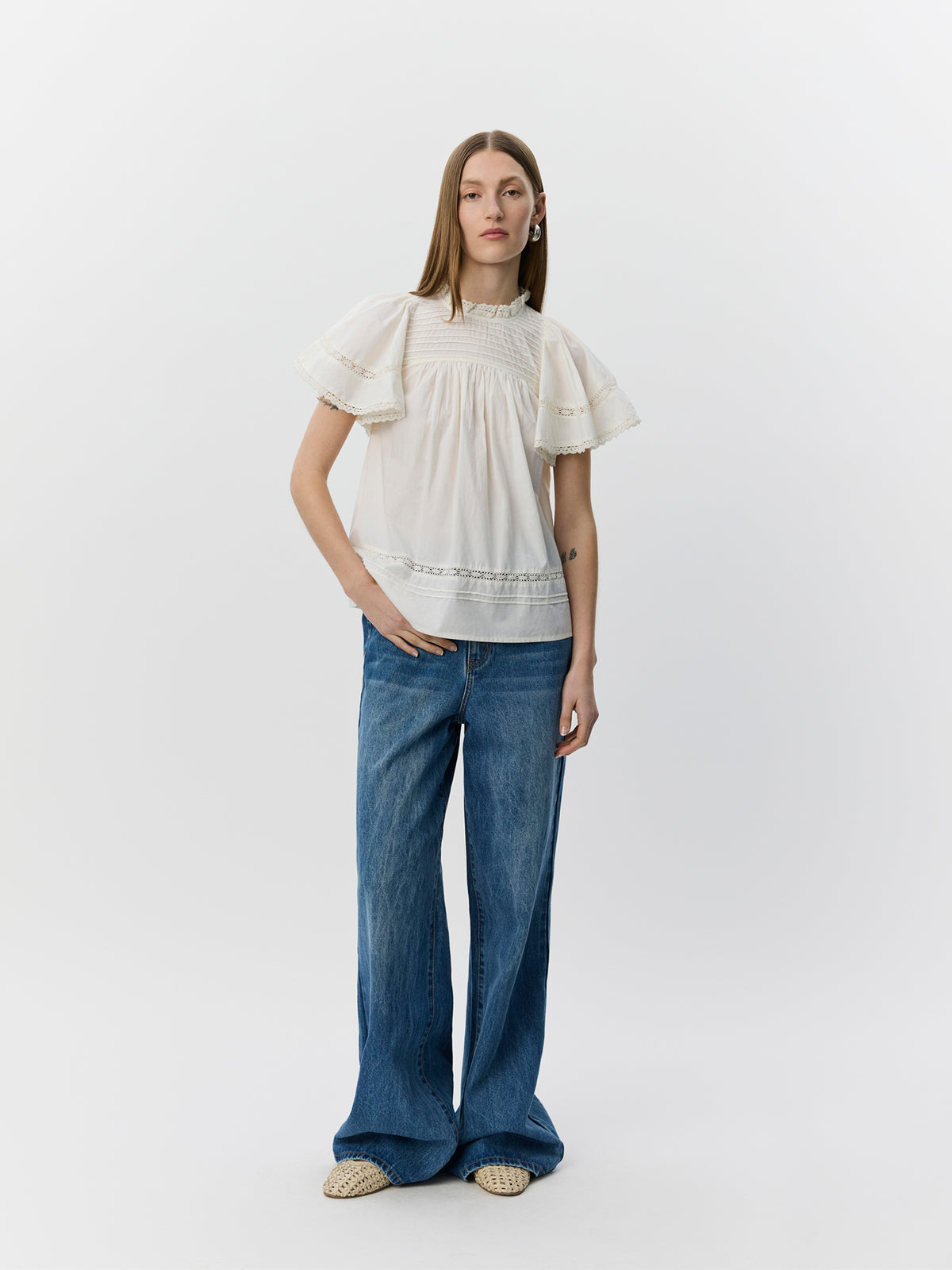 Sofie Schnoor WOMEN LILOUSW LET BOMULDSTOP Top 0141 White Alyssum