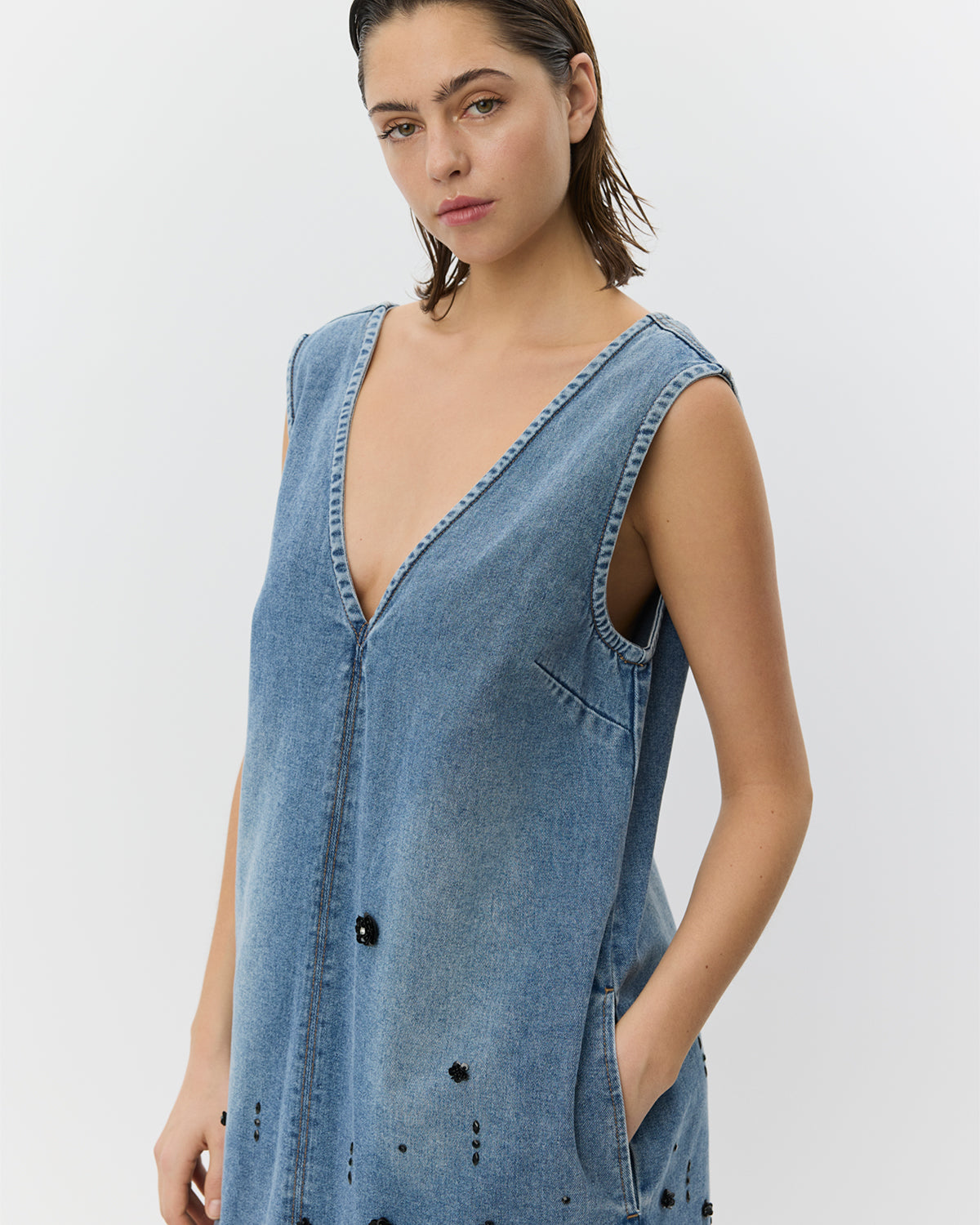 Sofie Schnoor WOMEN OLYMPESW KORT DENIM KJOLE Kjole 5002 Denim blue