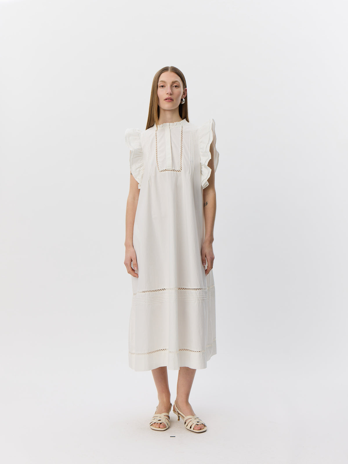 Sofie Schnoor WOMEN OTANIASW FRILL BOMULDSKJOLE Kjole 0141 White Alyssum