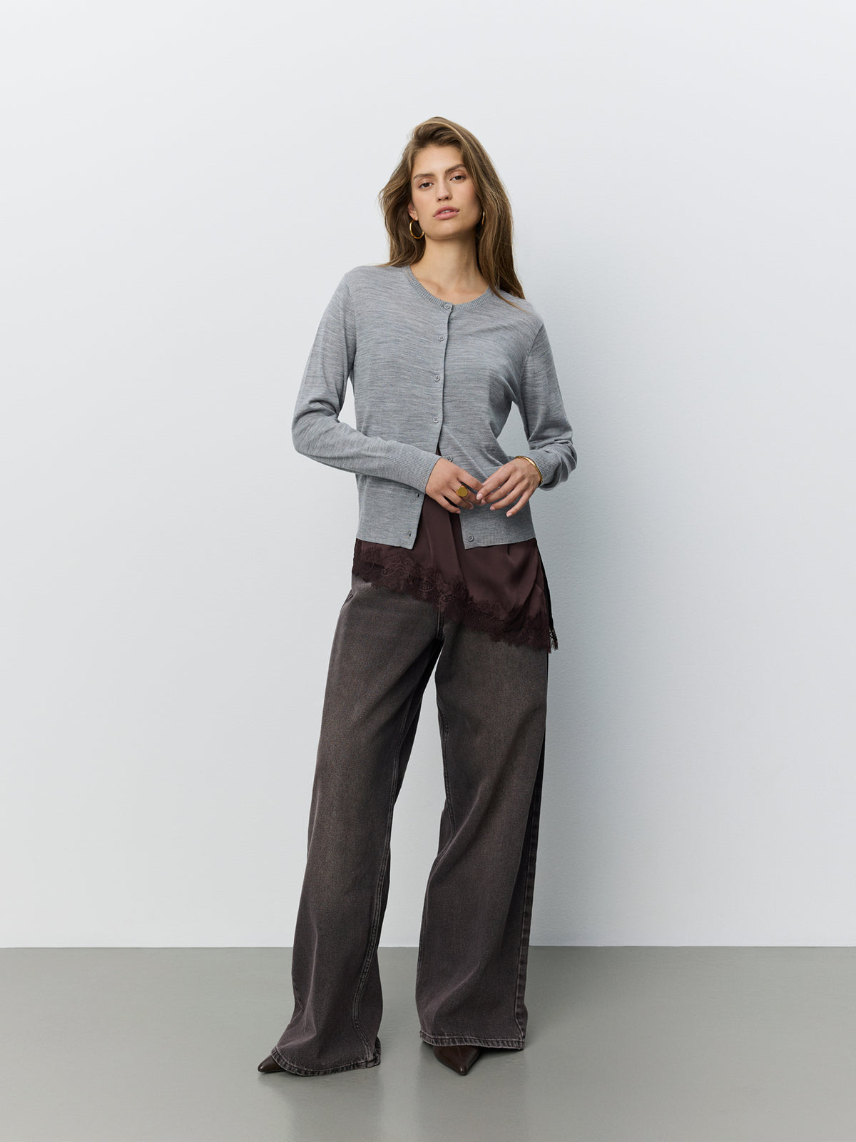 Sofie Schnoor WOMEN SYLENESW KNIT CARDIGAN Cardigan 8000 Grey Melange