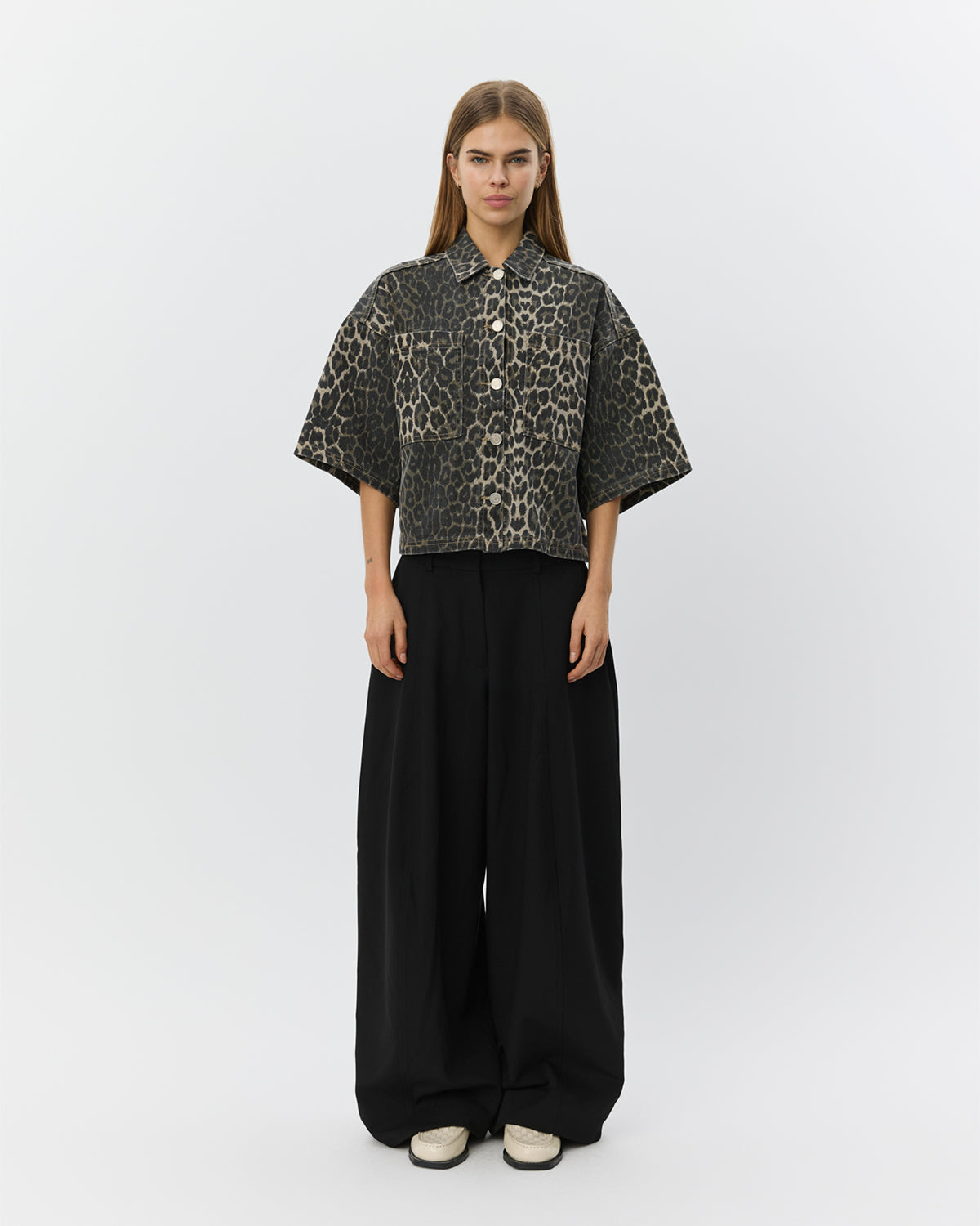 Sofie Schnoor WOMEN ALINESW DENIM SKJORTE Skjorte 9086 Light brown leopard