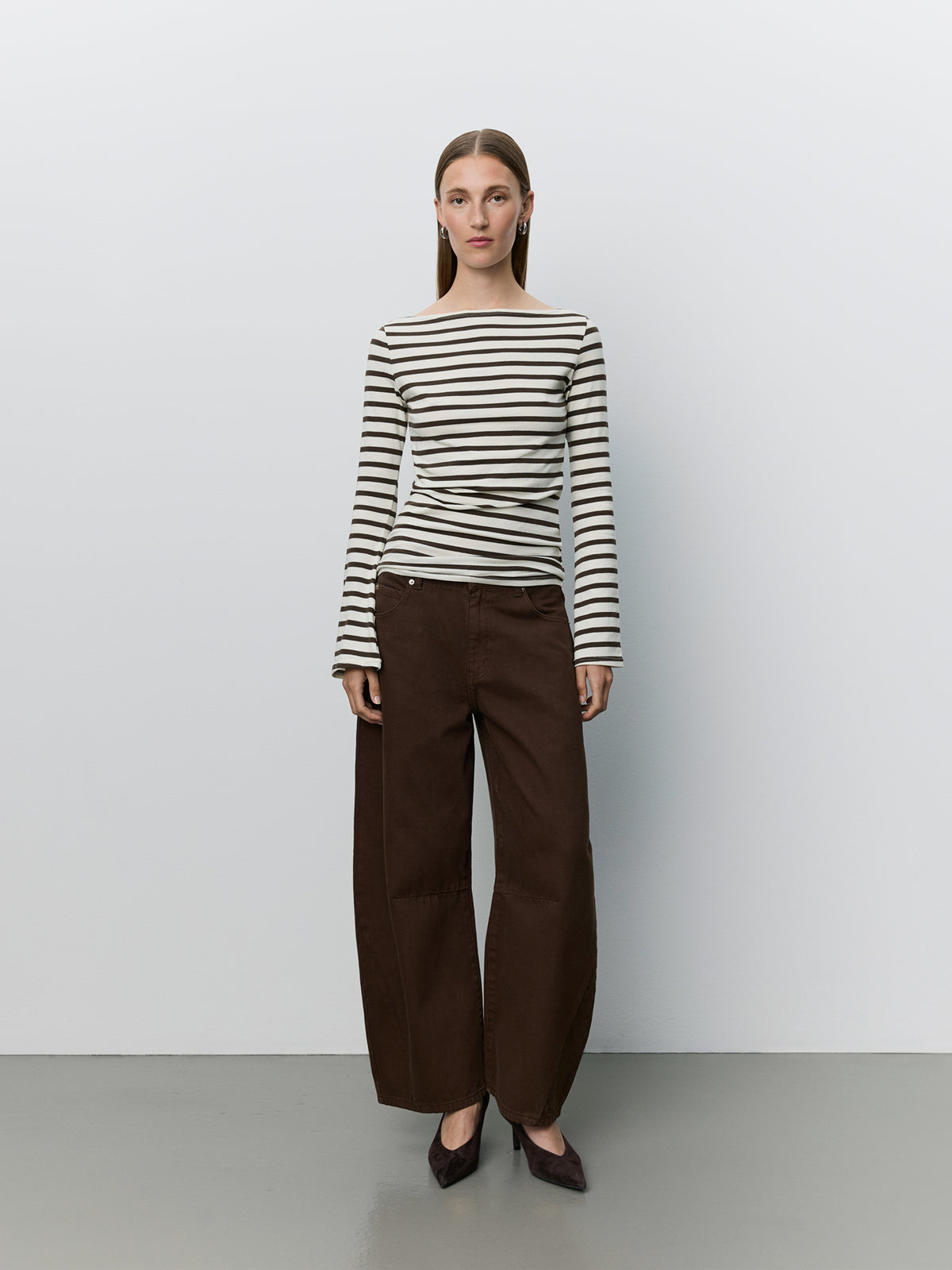 Sofie Schnoor WOMEN CECESW LANGÆRMET T-SHIRT T-shirt lang ærmet 7113 Brown Striped