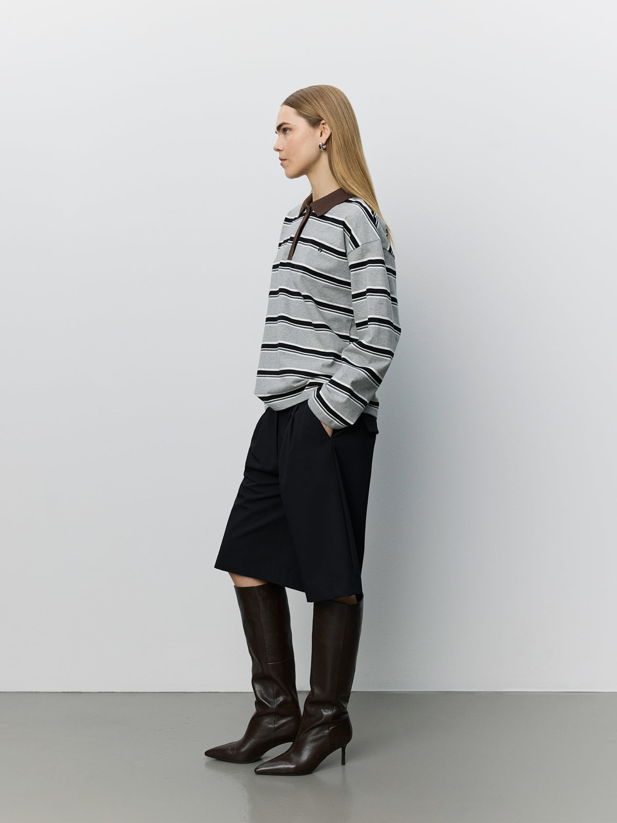 Sofie Schnoor WOMEN PRIASW POLO Sweatshirt 8048 Grey Striped