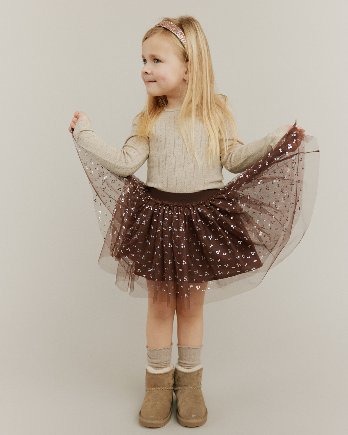Sofie Schnoor KIDS SIGGYSK MESH NEDERDEL Nederdel 7052 Brown